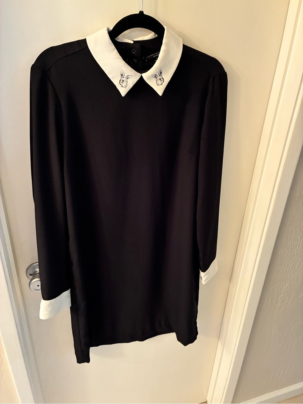 Victoria Beckham for Target Black Dress with White Contrast Collar and Cuffs